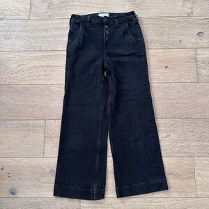 Everlane The Wide Leg Jean Button-Fly Washed Black Size 28